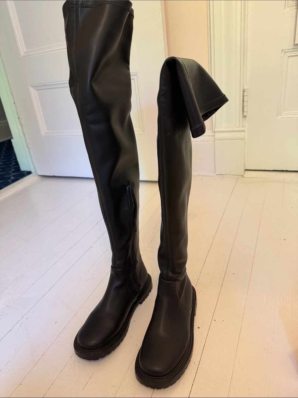 Staid Belle Over-the-Knee Black Boots